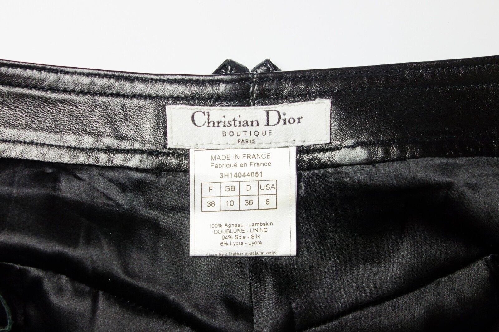 Christian Dior by John Galliano Black Leather Lace Up Pants fw 2003 Bondage Rare