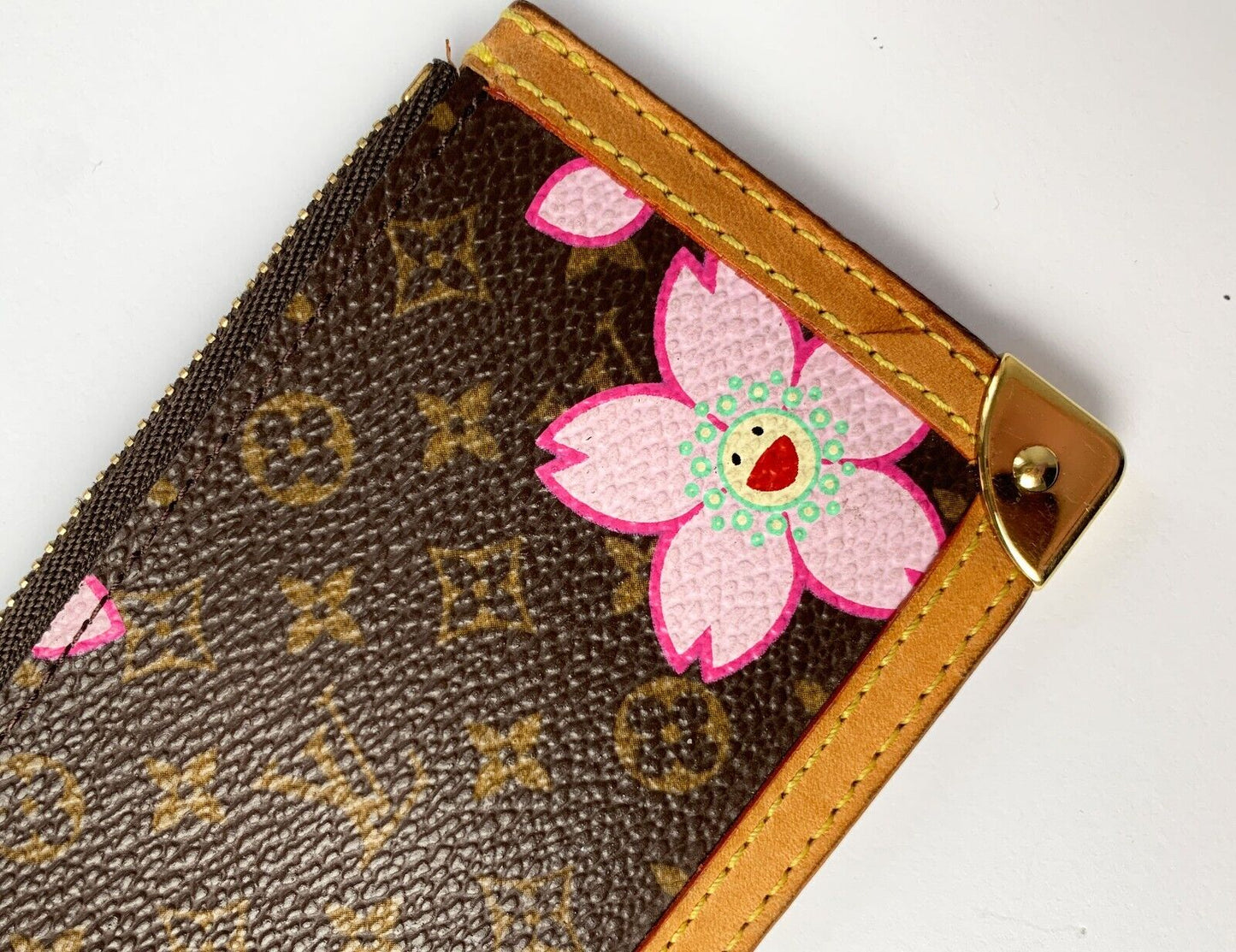 LOUIS VUITTON M92015 Pochette Cles Cherry BLossom Coin Key Case Wallet Monogram