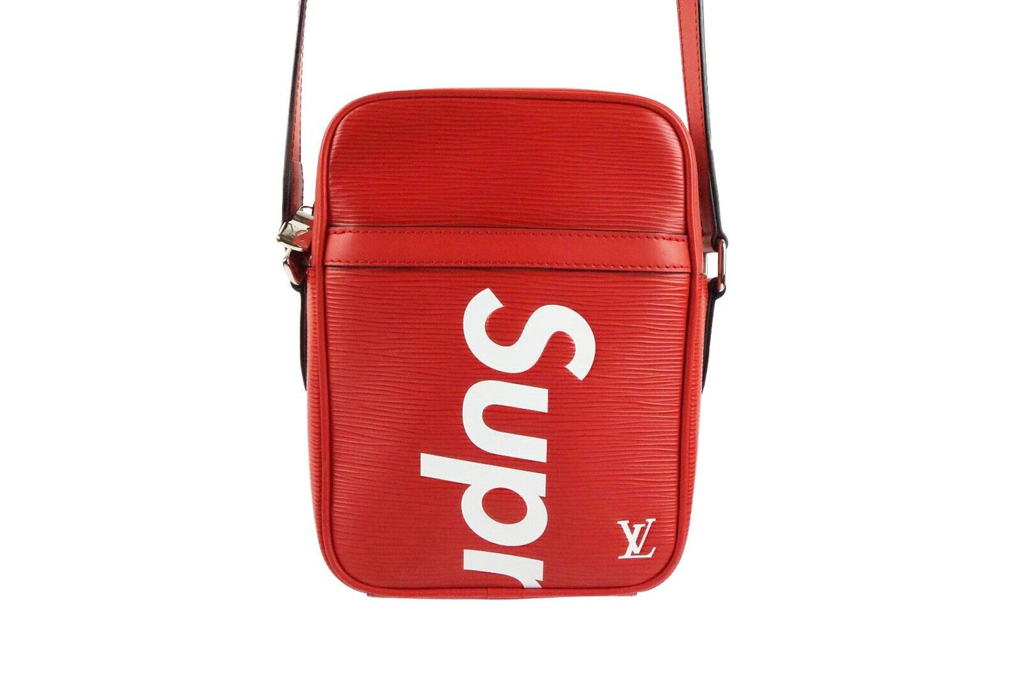 Louis Vuitton x Supreme Red Epi Leather Danube PM Bag Crossbody M53417 Monogram