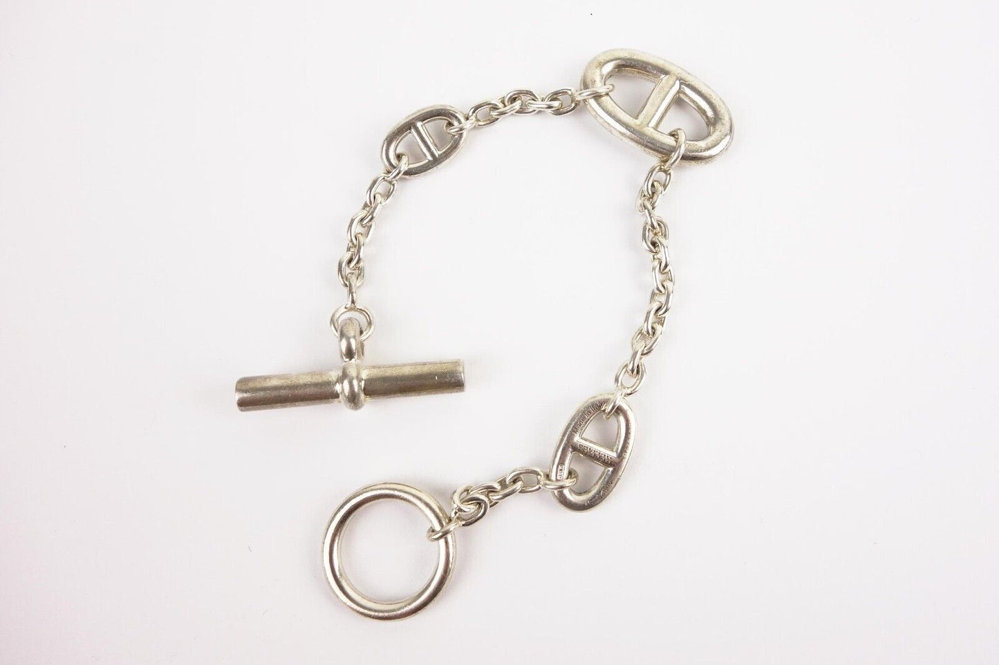 Hermes Chaine d'ancre Farandole Bracelet Silver Small Box 925