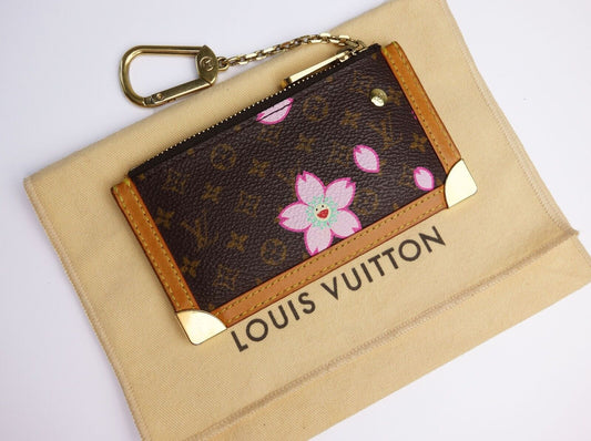 LOUIS VUITTON M92015 Pochette Cles Cherry BLossom Coin Key Case Wallet Monogram