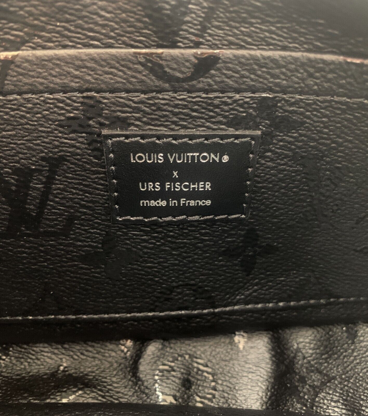 Louis Vuitton LVXUF Pochette Accessories Black White Urs Fischer M45545 Monogram