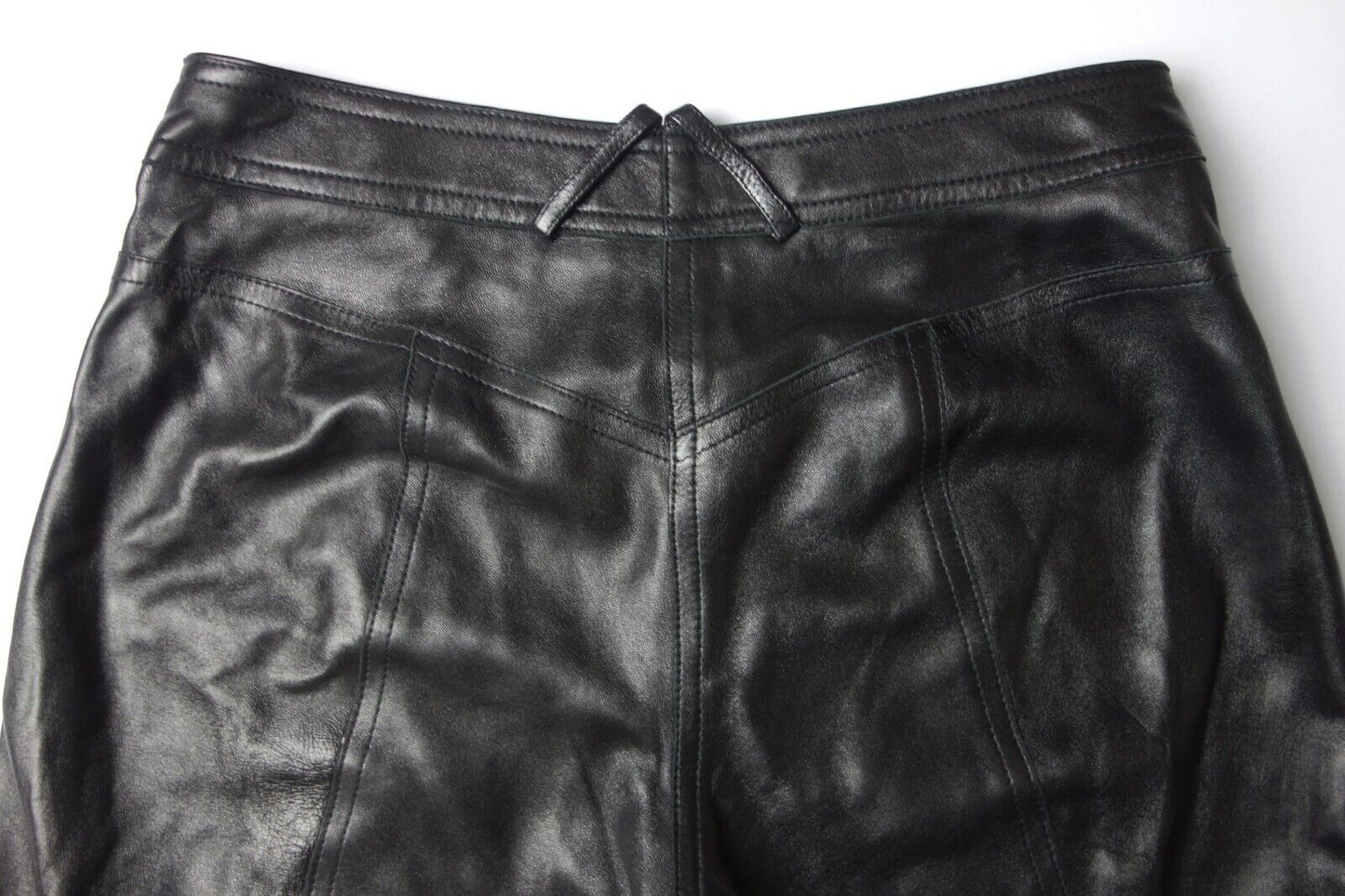 Christian Dior by John Galliano Black Leather Lace Up Pants fw 2003 Bondage Rare