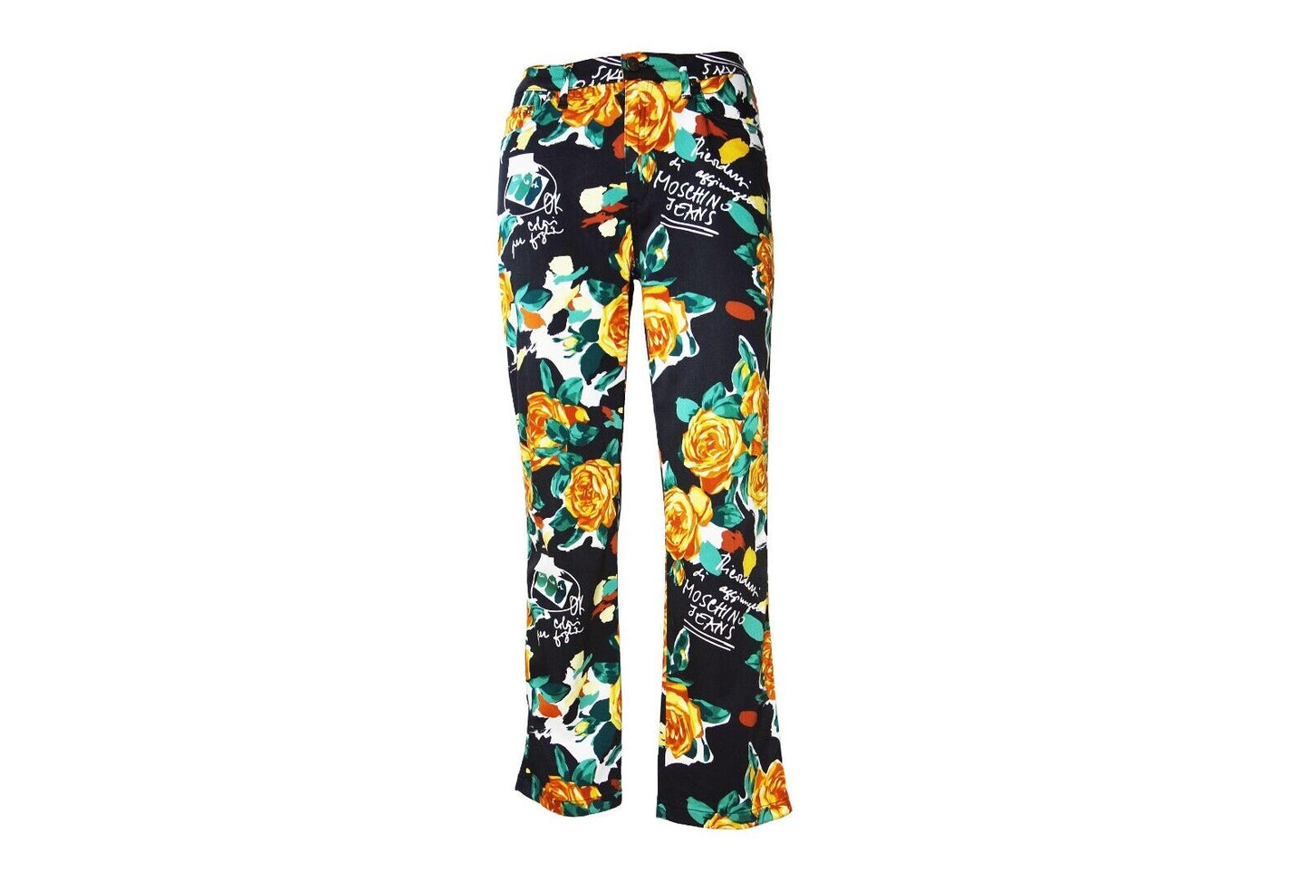 Moschino Jeans Vintage Floral Flower Print Pants Trousers 90s