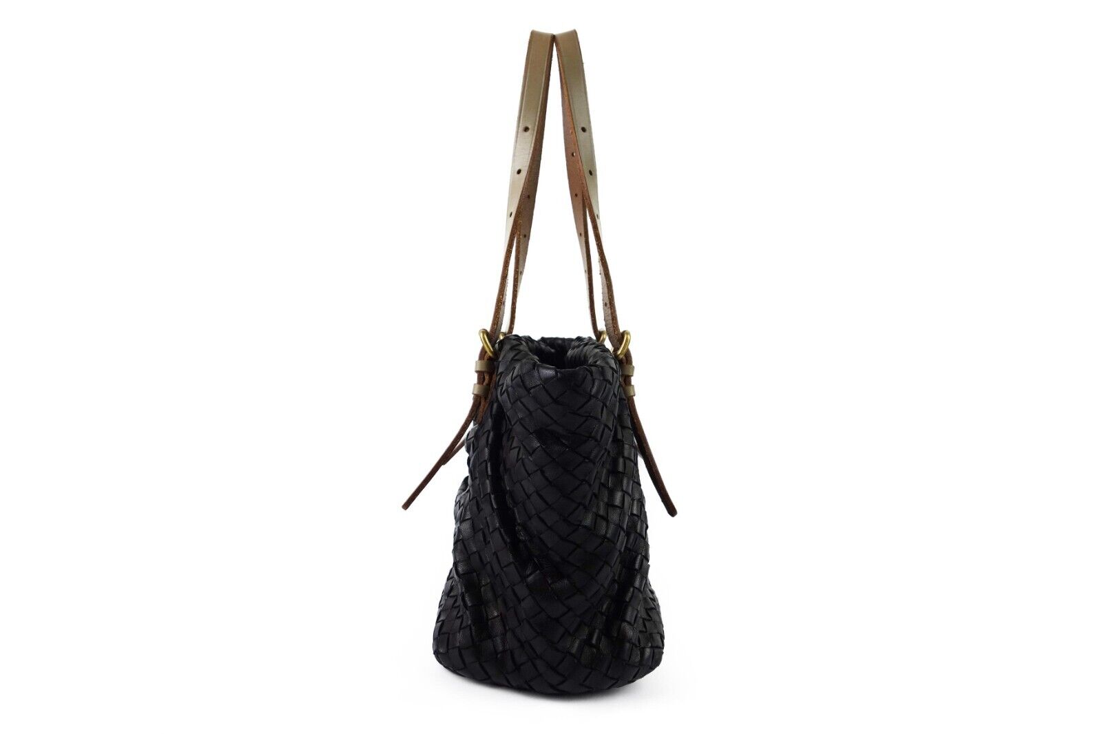 Bottega Veneta Black Intrecciato Tote Wove Leather Marquise Flower Bag Limited