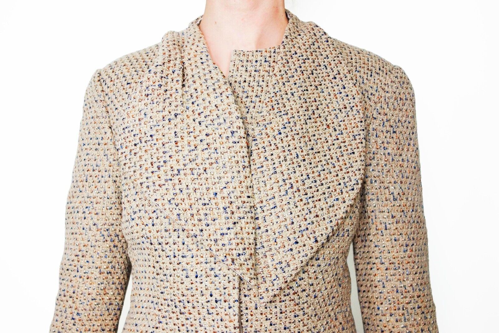 ALEXANDER McQUEEN Vintage FW 2004 "Pantheon As Lecum" Beige Tweed Blazer Jacket