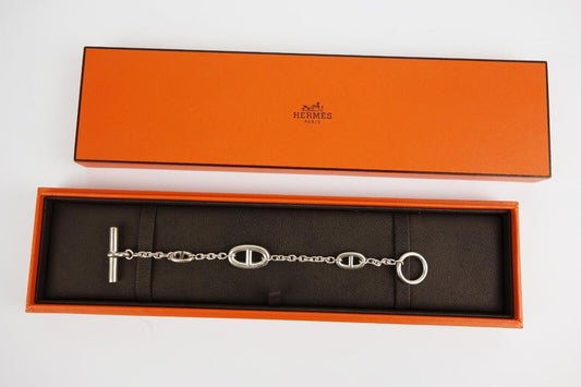 Hermes Chaine d'ancre Farandole Bracelet Silver Small Box 925