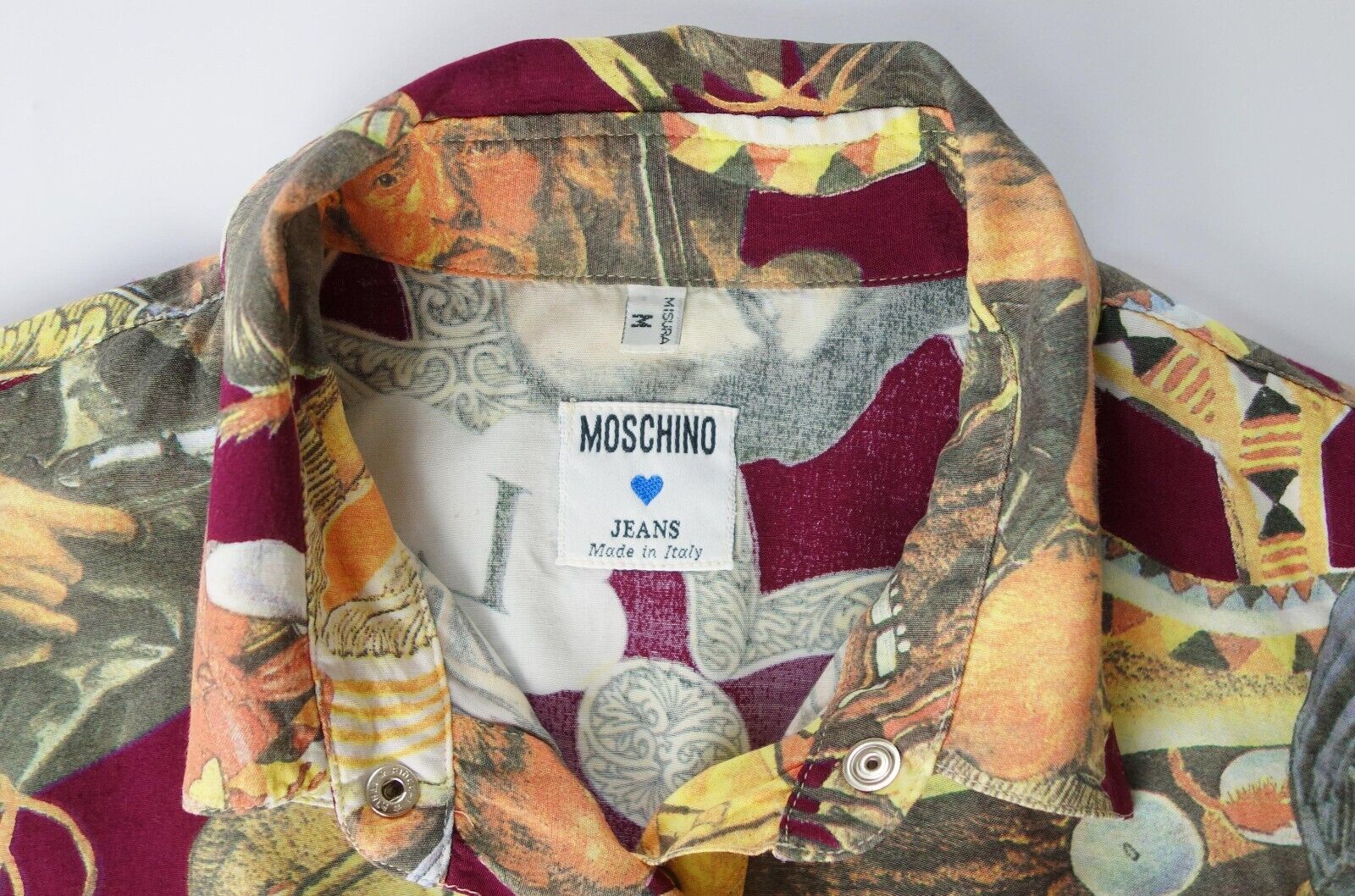 MOSCHINO Jeans Native American Print Button Down Shirt Vintage Rare Unisex