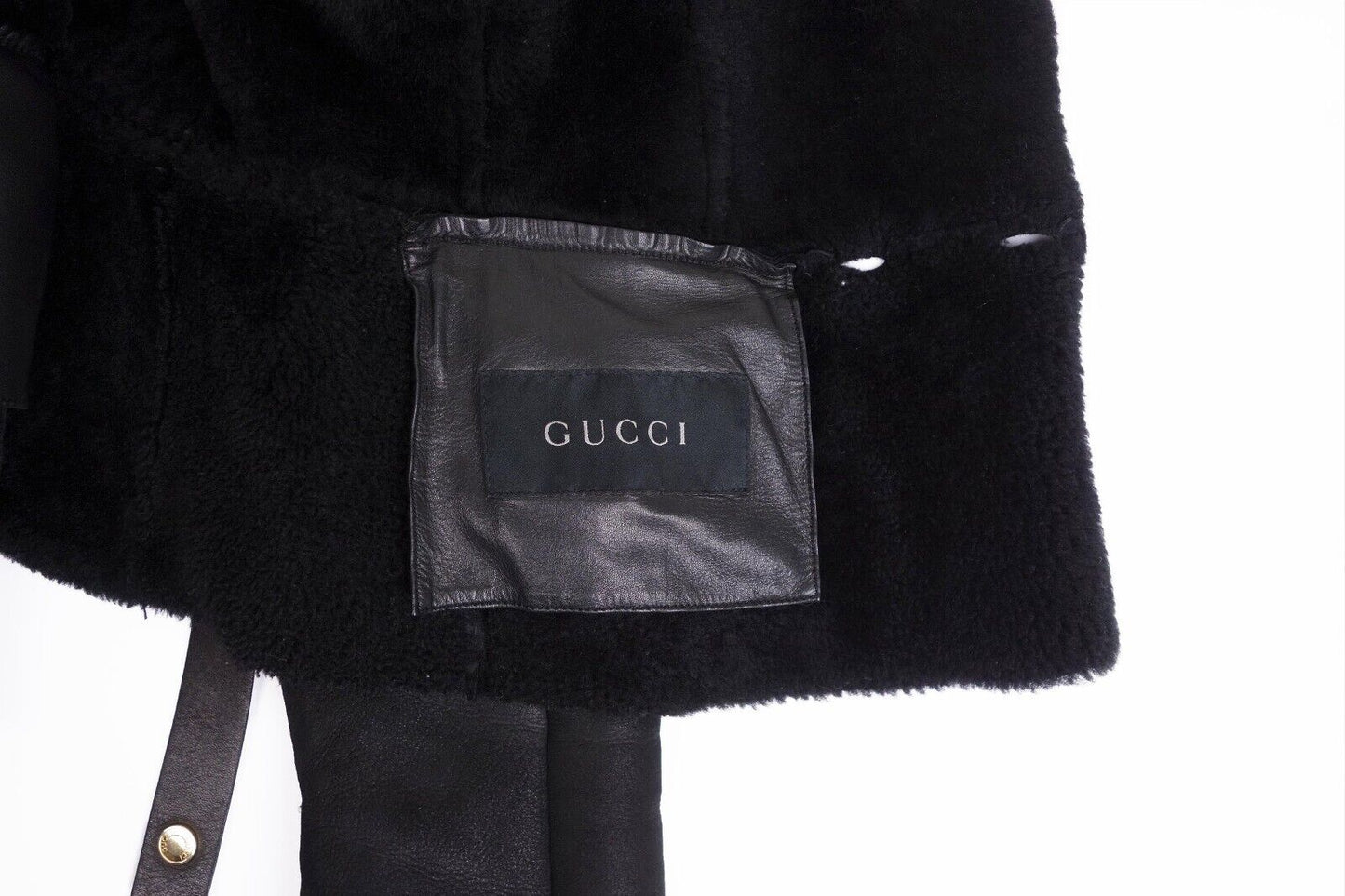 Gucci by Tom Ford Authentic Winter Shearling Black Jacket Fur Colar  Coat XS / S