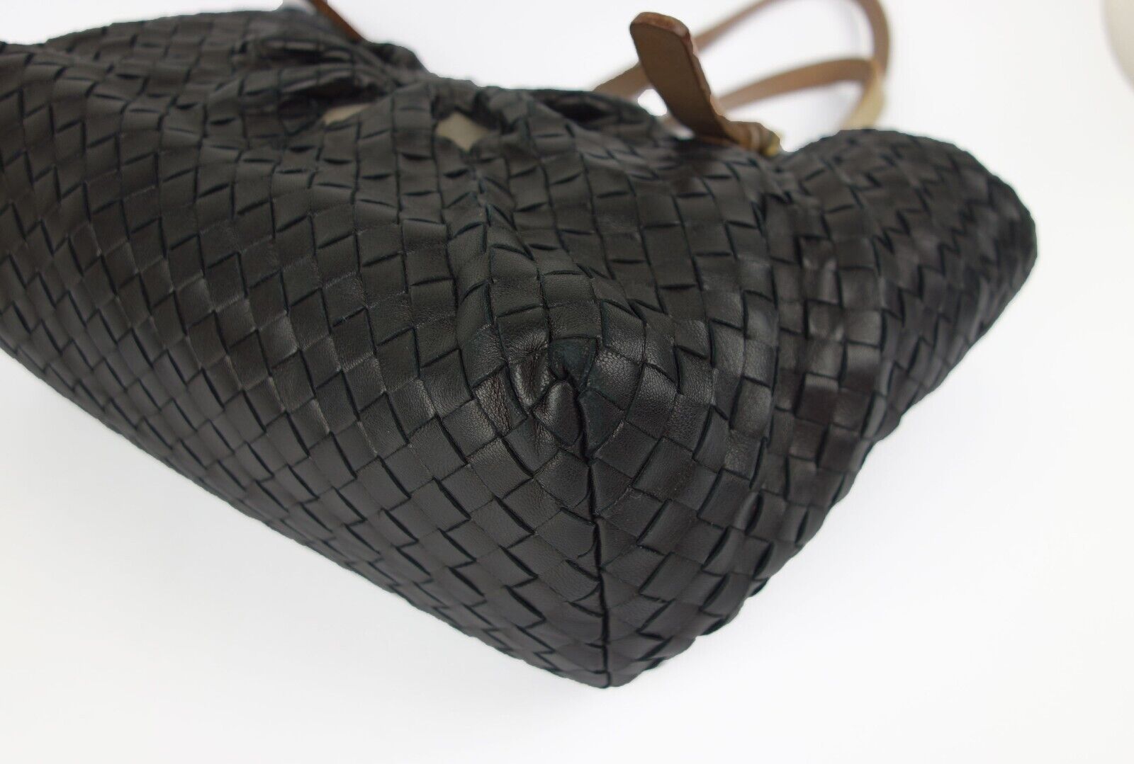 Bottega Veneta Black Intrecciato Tote Wove Leather Marquise Flower Bag Limited