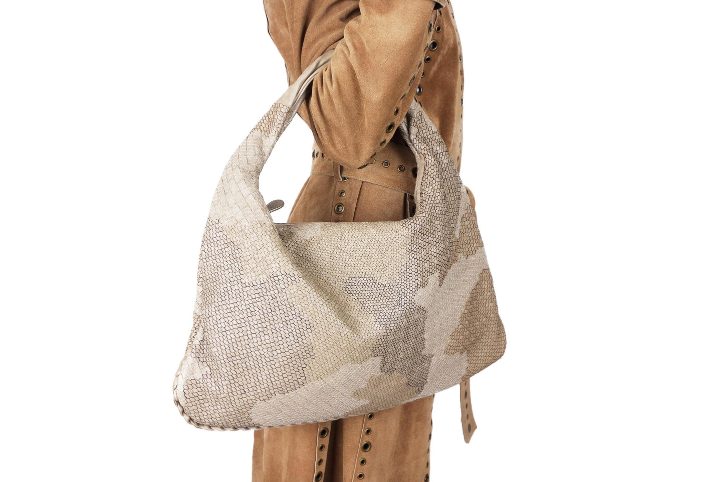 Bottega Veneta Intrecciato Beige Leather Hobo Bag