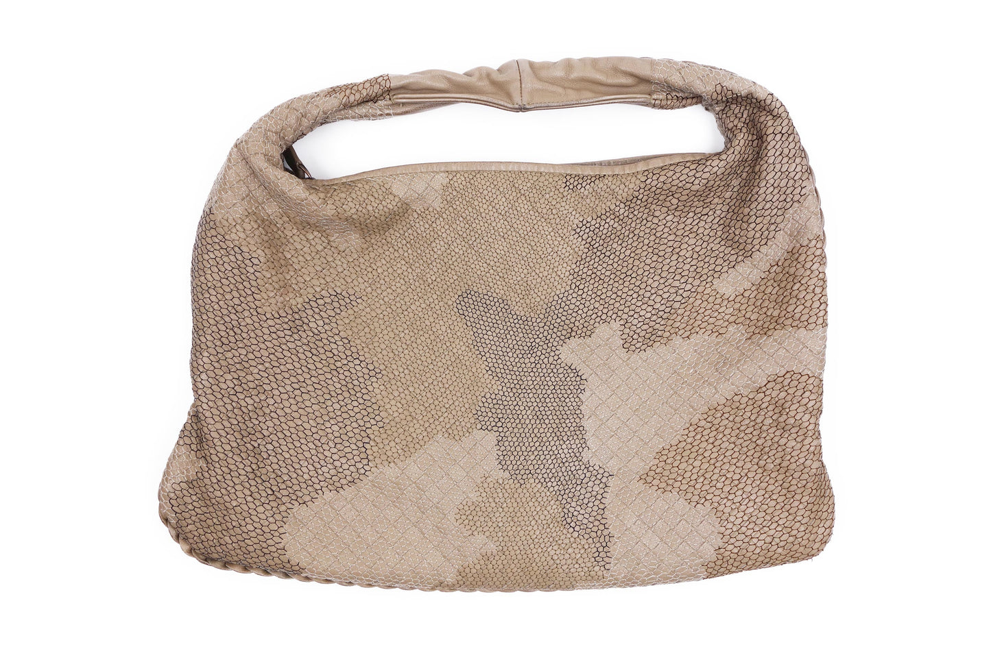 Bottega Veneta Intrecciato Beige Leather Hobo Bag