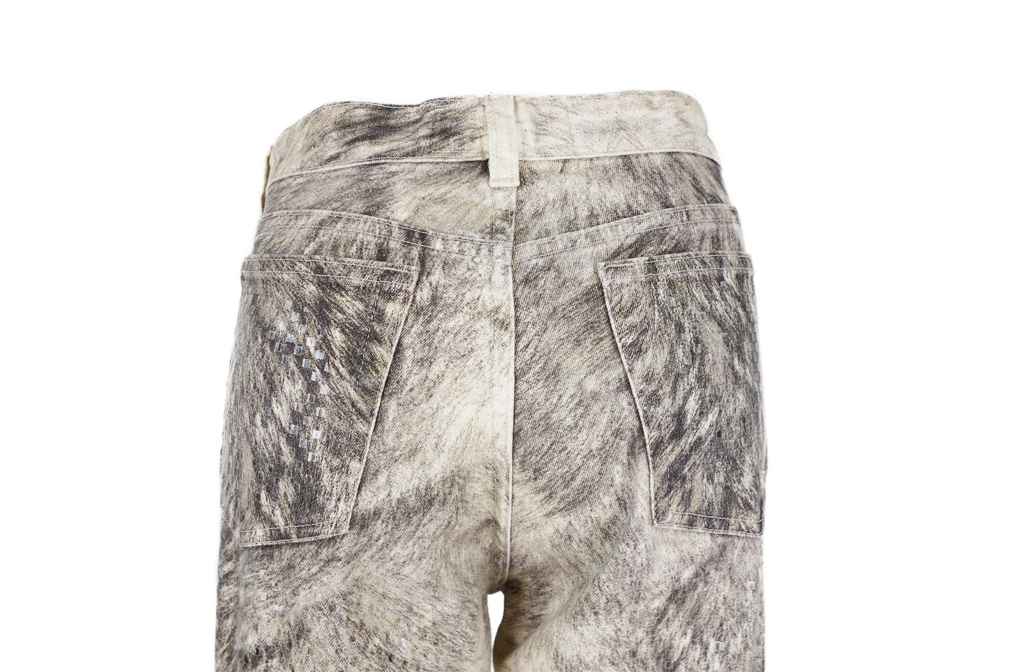 Roberto Cavalli Animal Fur Print Glitter Jeans