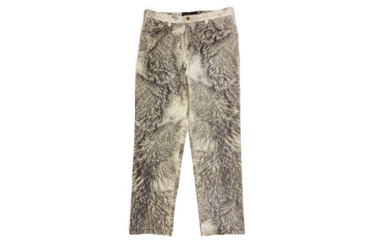 Roberto Cavalli Animal Fur Print Glitter Jeans