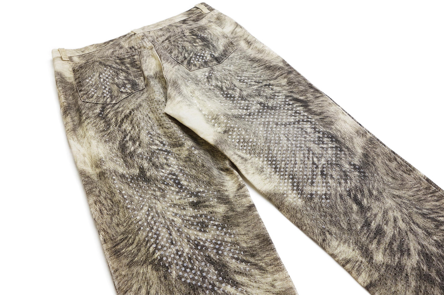 Roberto Cavalli Animal Fur Print Glitter Jeans