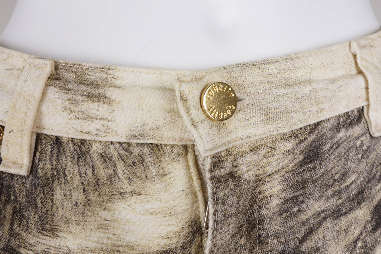 Roberto Cavalli Animal Fur Print Glitter Jeans