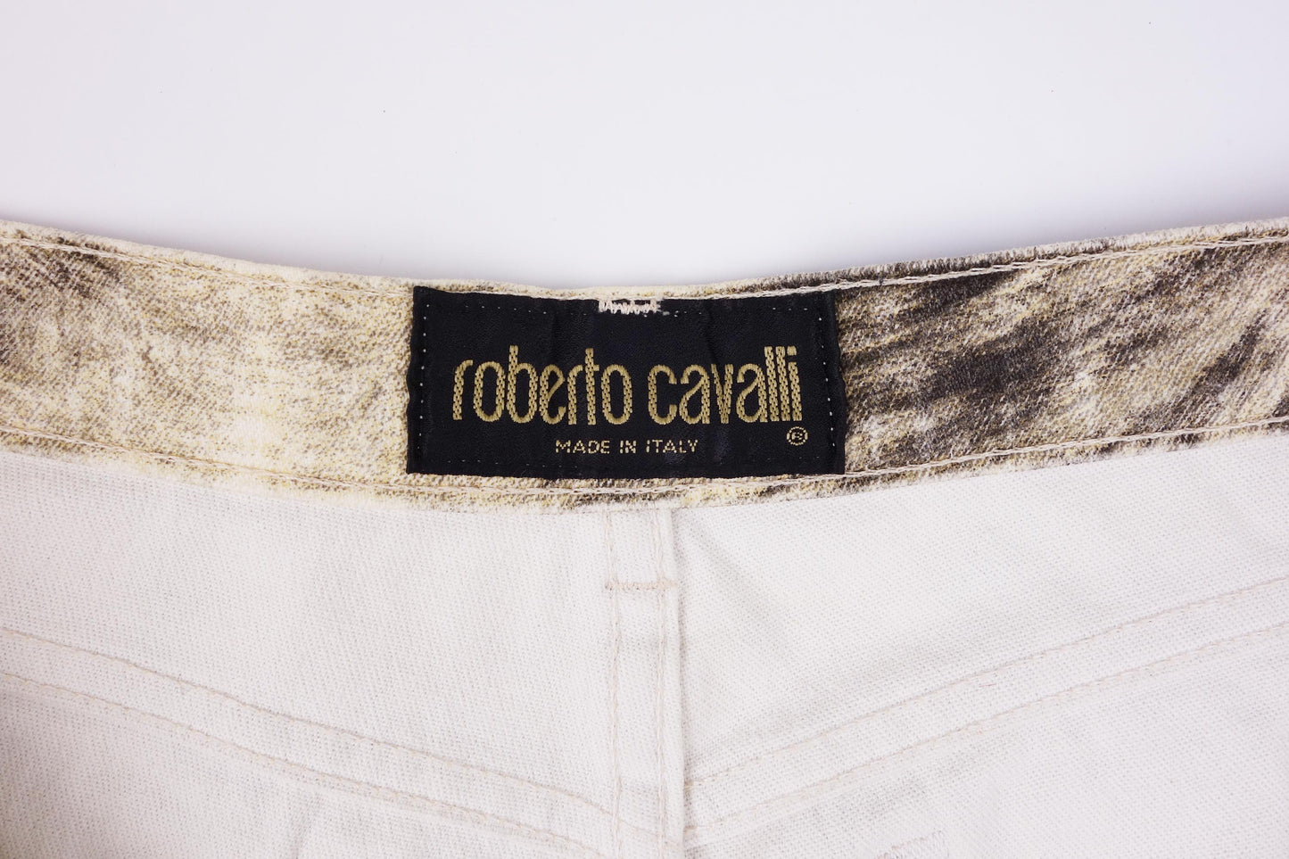 Roberto Cavalli Animal Fur Print Glitter Jeans