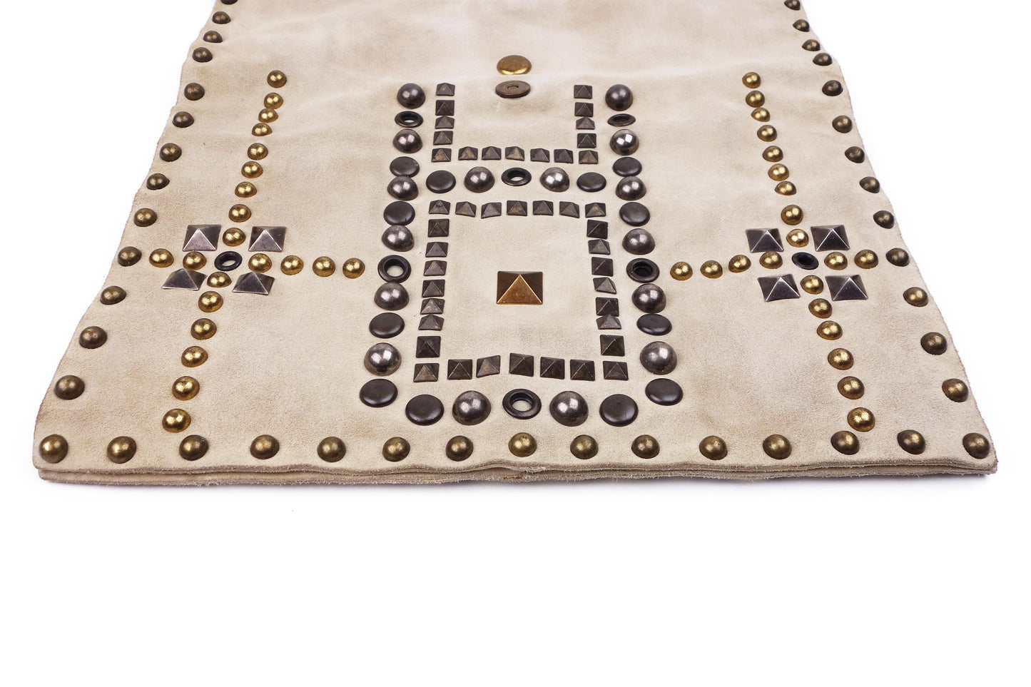 Dolce & Gabbana F/W 2002 Runway Cream Suede Studded Bag