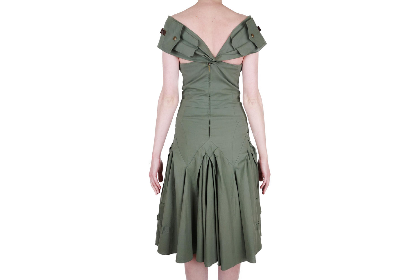 Christian Dior by John Galliano "G.I. Jane" Military Corset Lace Up Dress - Strumok