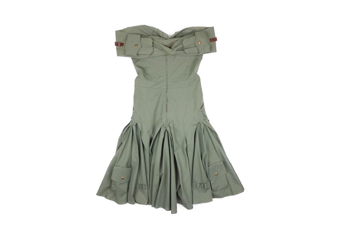 Christian Dior by John Galliano "G.I. Jane" Military Corset Lace Up Dress - Strumok