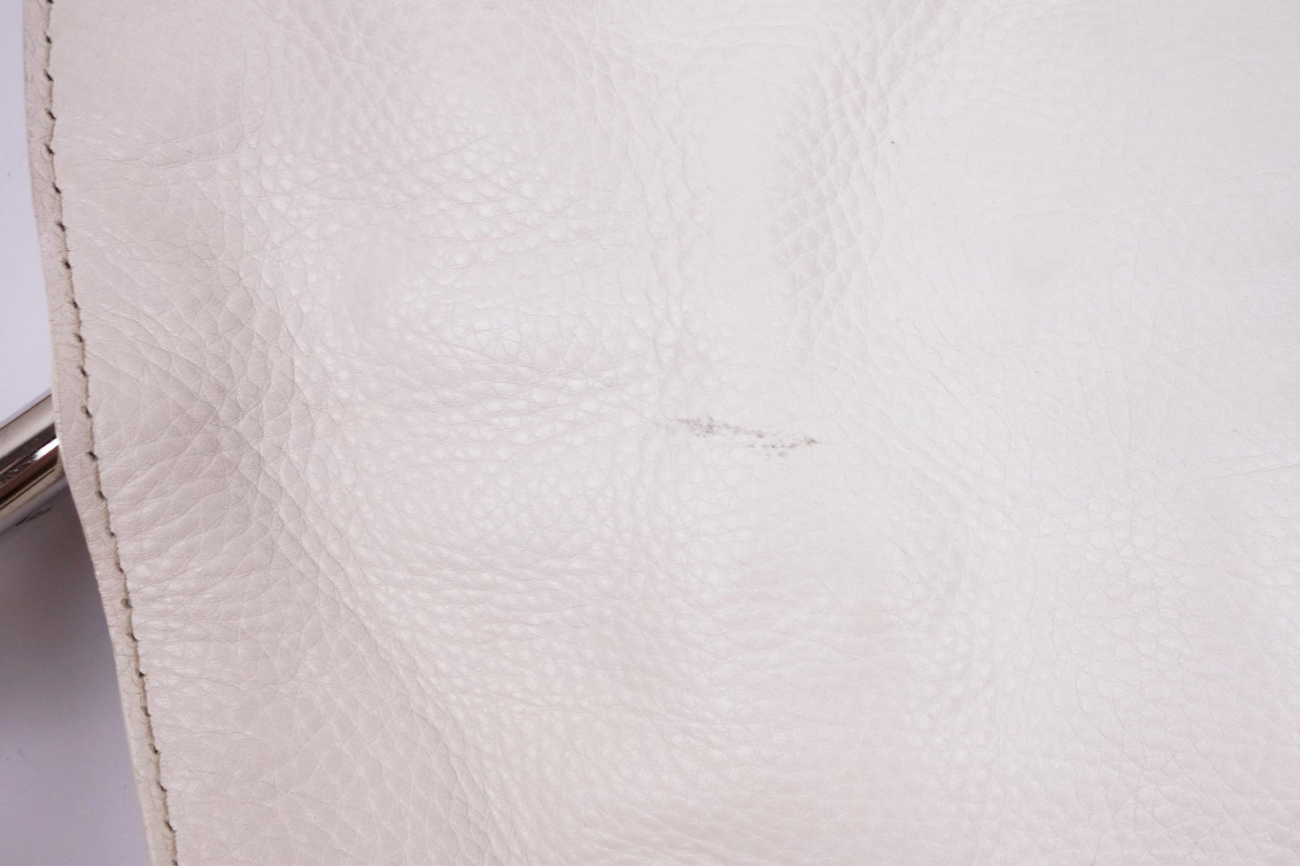 Gucci White Leather 'Techno' Horsebit Large Flap Bag