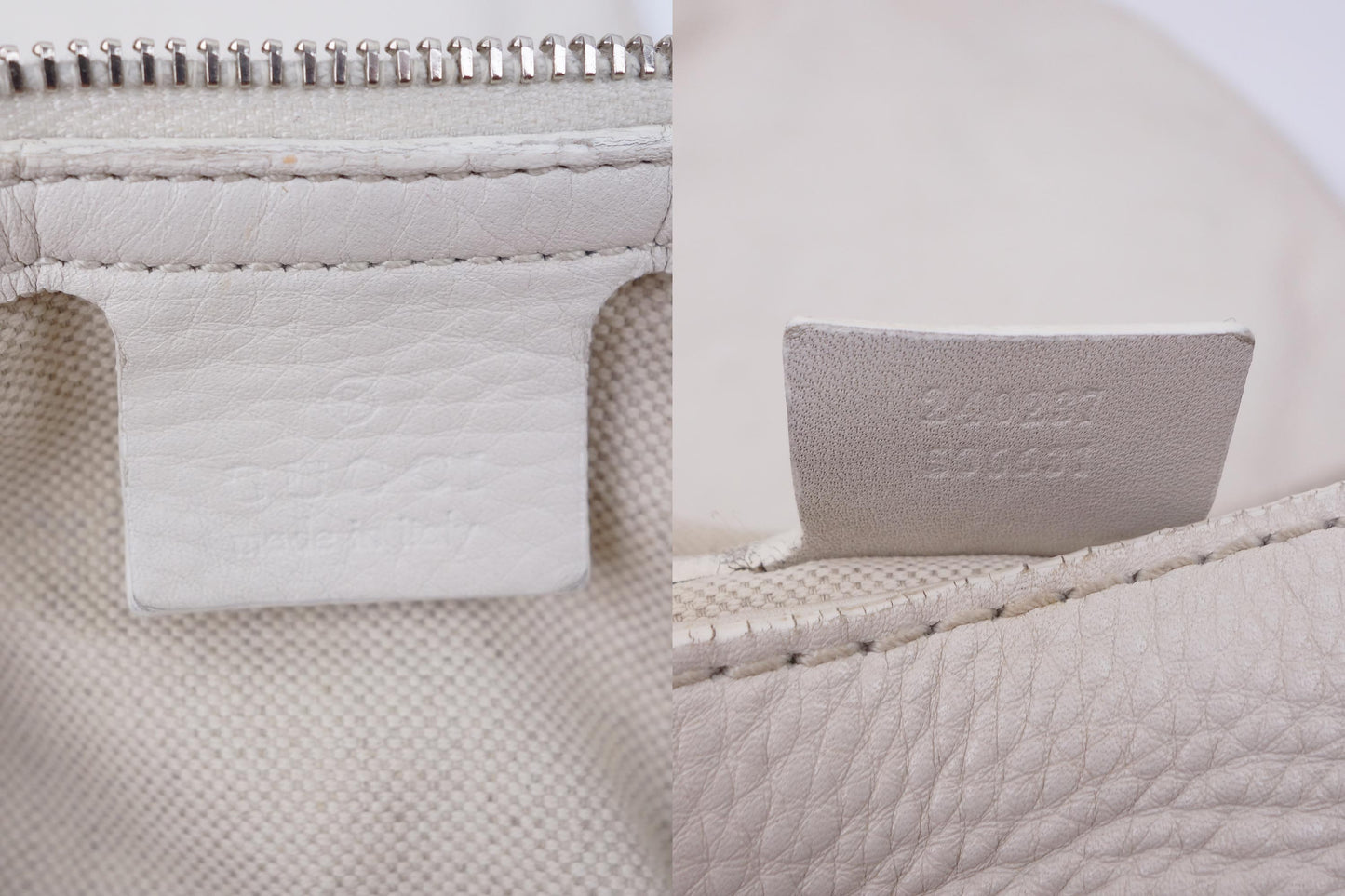 Gucci White Leather 'Techno' Horsebit Large Flap Bag