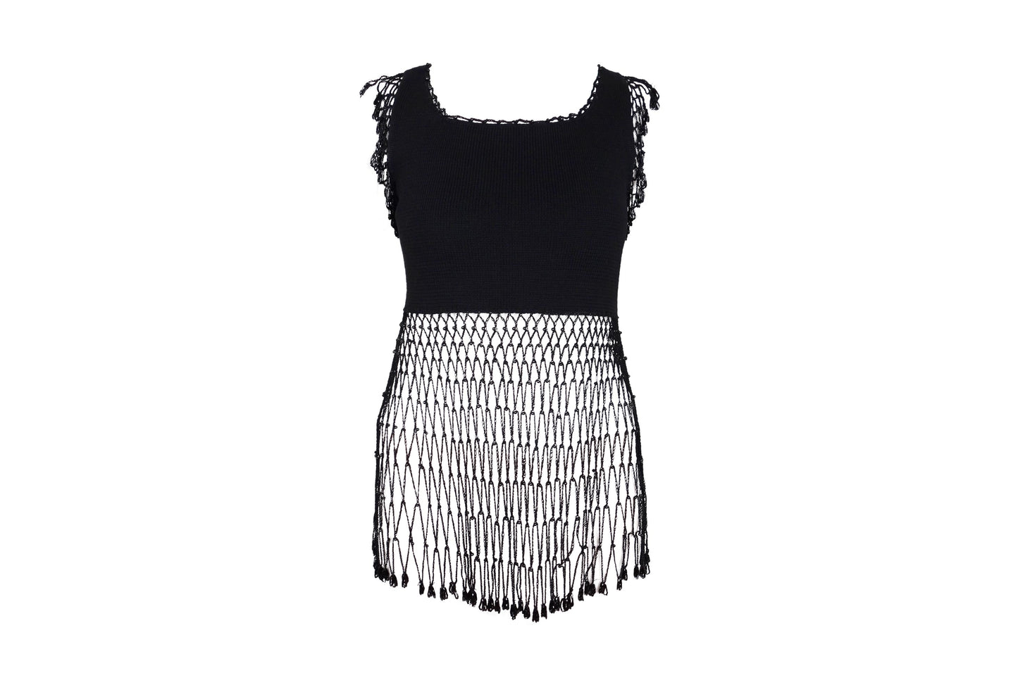 MOSCHINO CHEAP CHIC Beaded Black Fishnet Top - Strumok