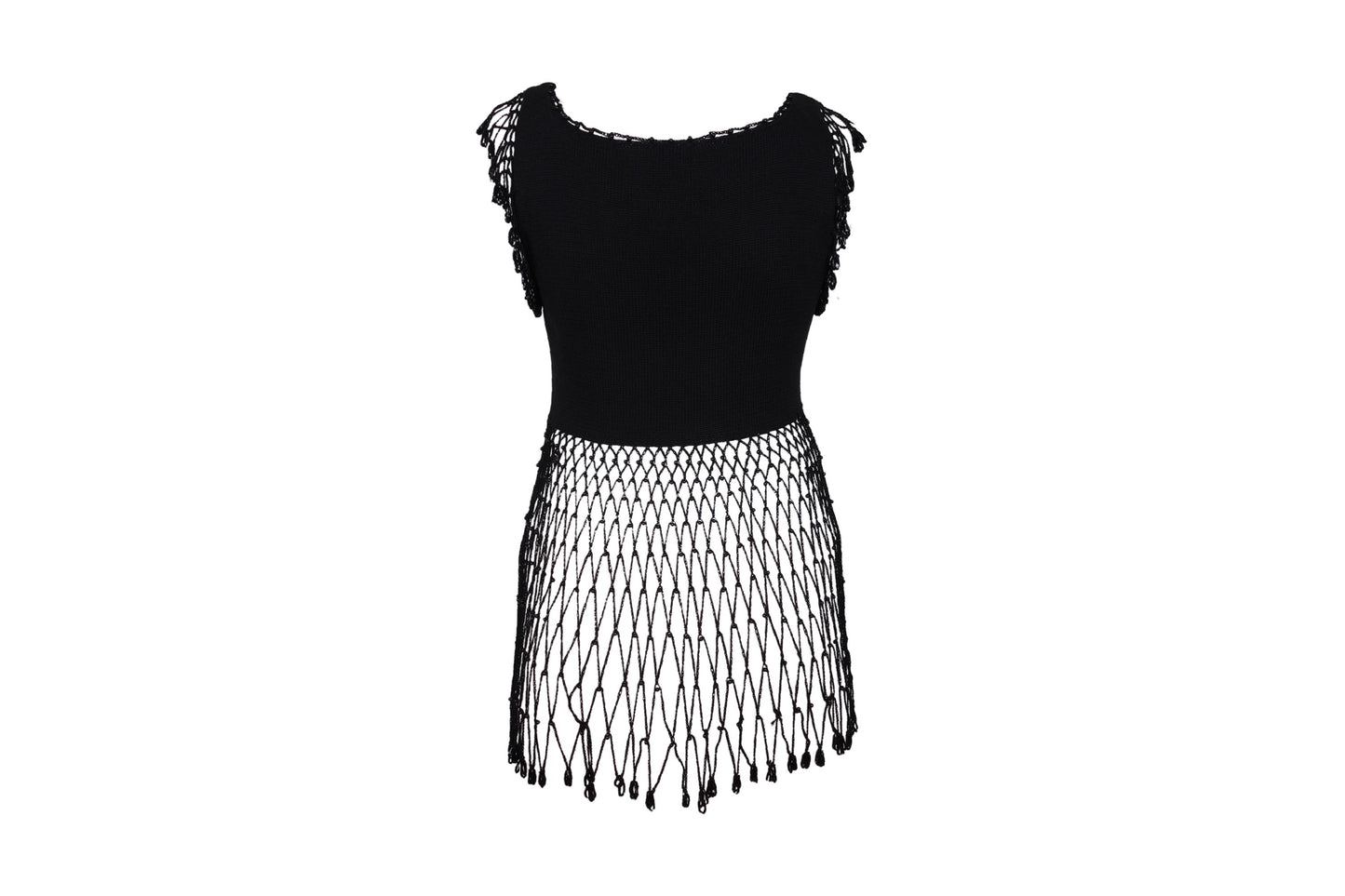 MOSCHINO CHEAP CHIC Beaded Black Fishnet Top - Strumok