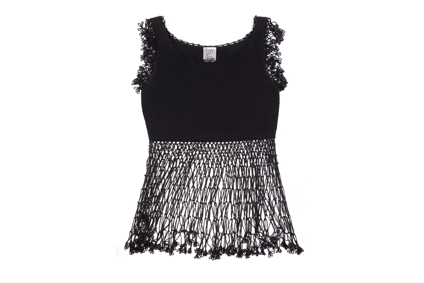 MOSCHINO CHEAP CHIC Beaded Black Fishnet Top - Strumok