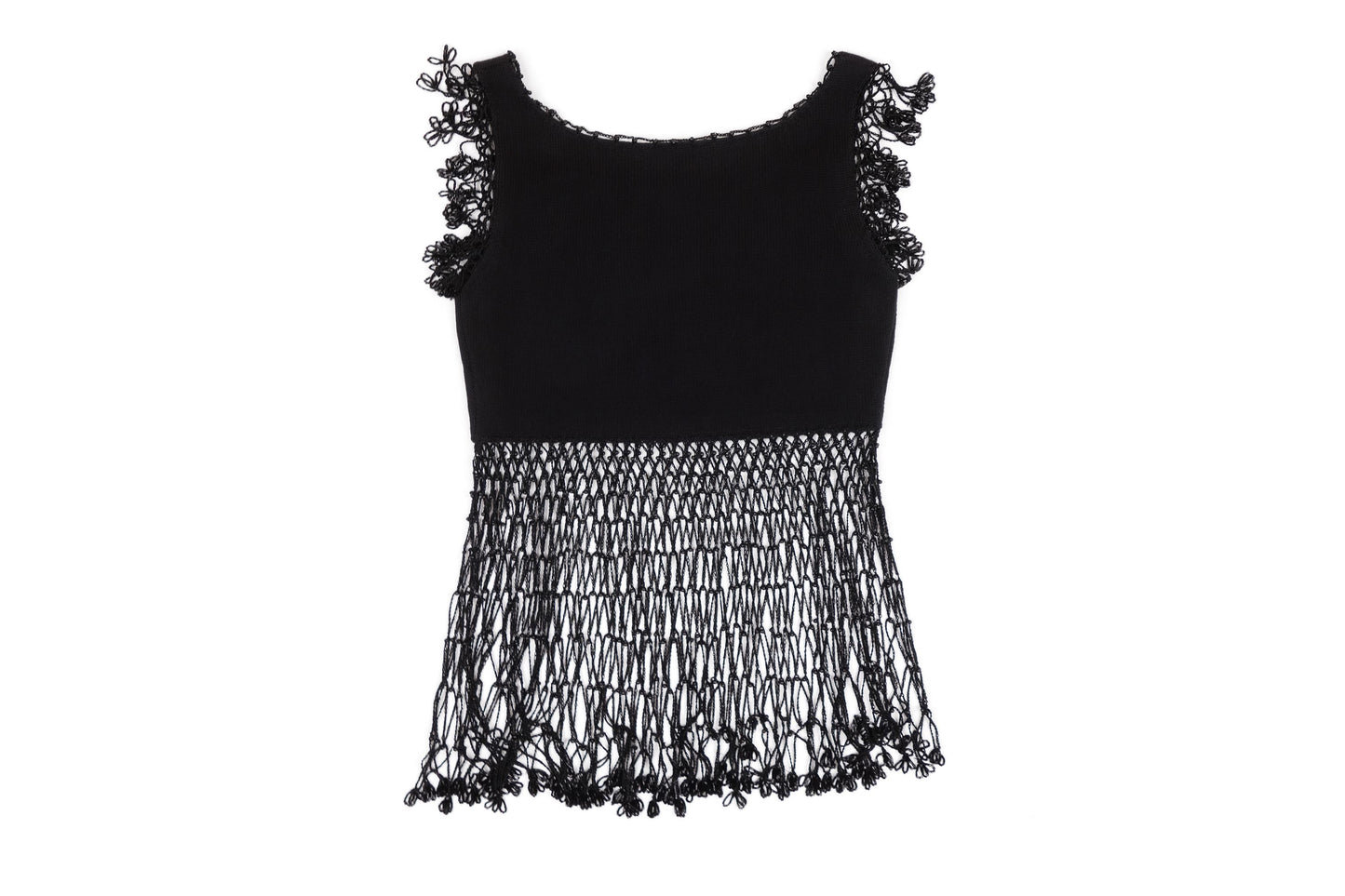 MOSCHINO CHEAP CHIC Beaded Black Fishnet Top - Strumok