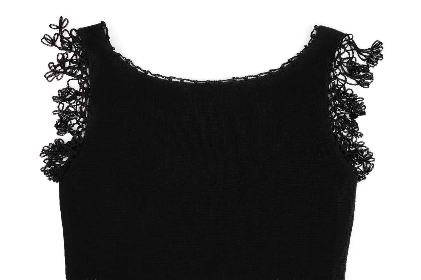 MOSCHINO CHEAP CHIC Beaded Black Fishnet Top - Strumok