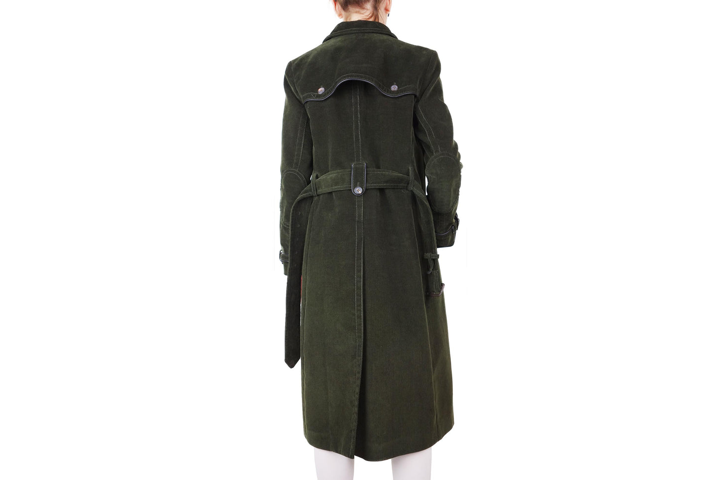 PRADA Navy Green Corduroy  Trench Coat - Strumok