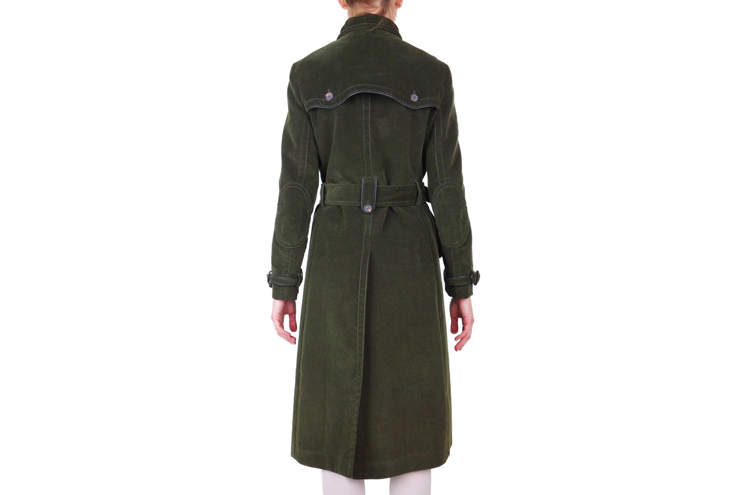 PRADA Navy Green Corduroy  Trench Coat - Strumok