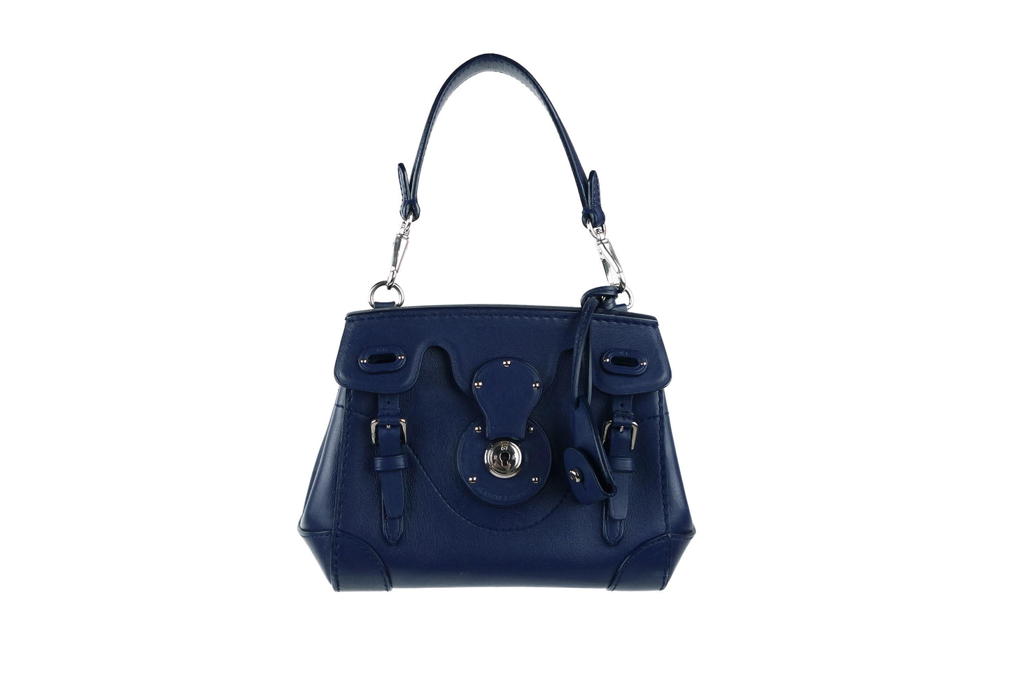 Ralph Lauren Navy Leather Mini Soft Ricky 18 Bag