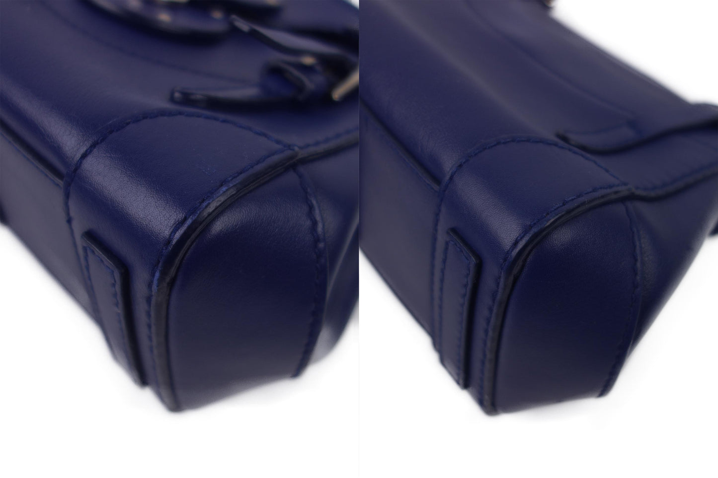 Ralph Lauren Navy Leather Mini Soft Ricky 18 Bag