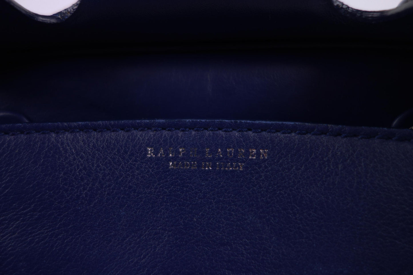 Ralph Lauren Navy Leather Mini Soft Ricky 18 Bag