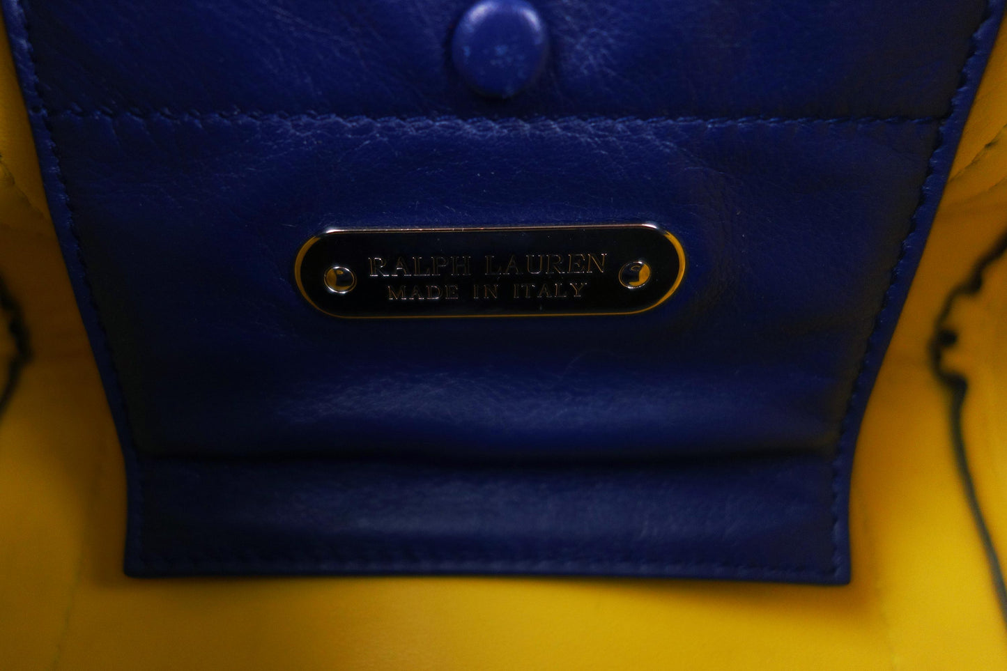 Ralph Lauren Navy Leather Mini Soft Ricky 18 Bag