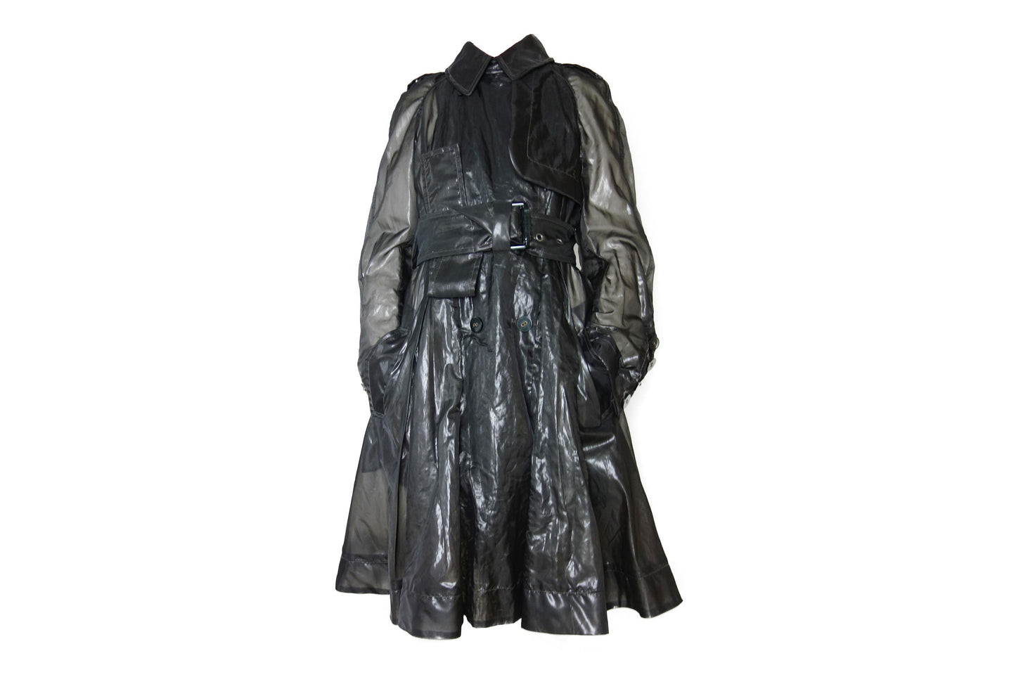 Sonia Ryikiel Vintage Semi-transparent Black Raincoat - Strumok