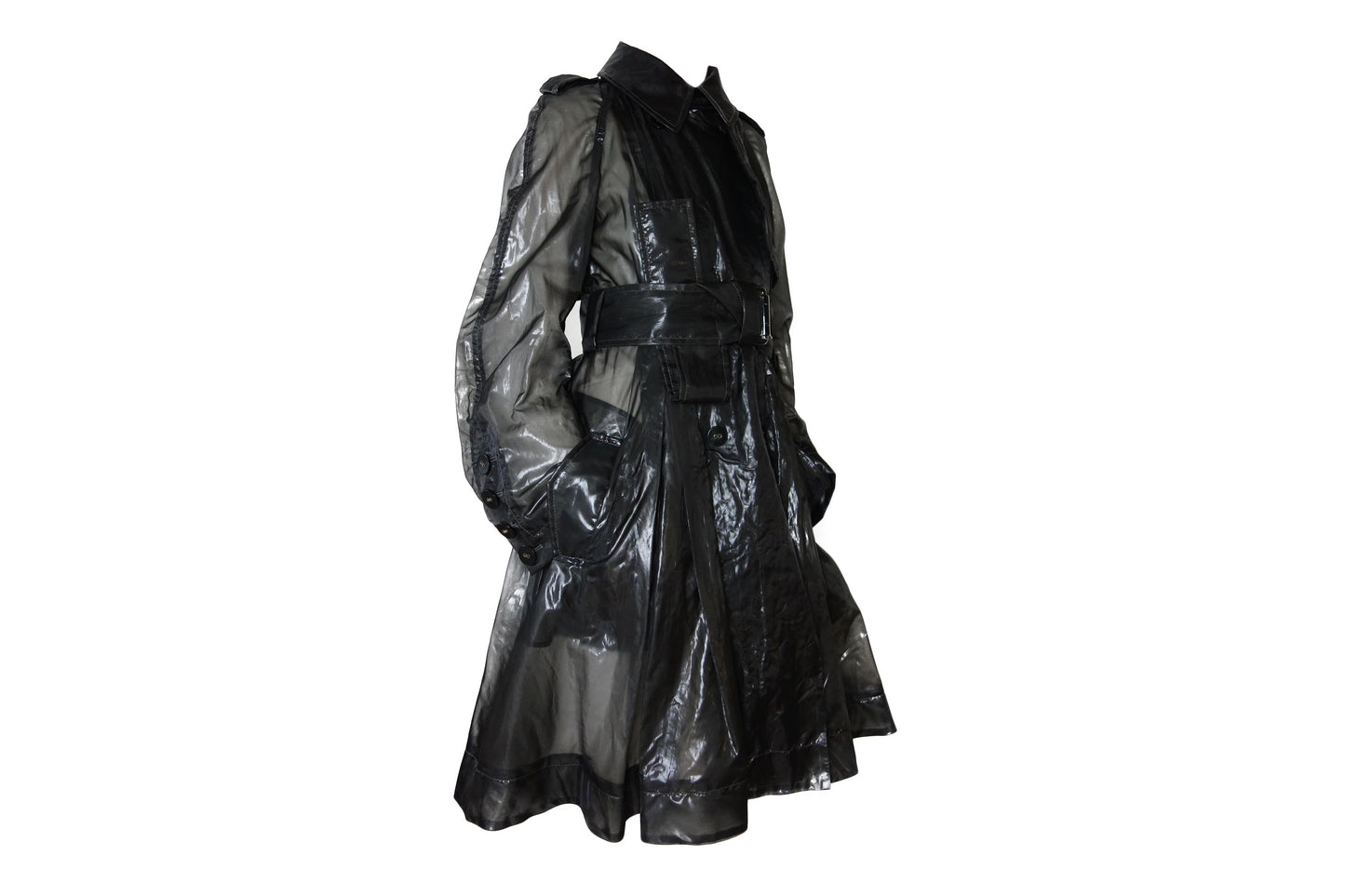 Sonia Ryikiel Vintage Semi-transparent Black Raincoat - Strumok