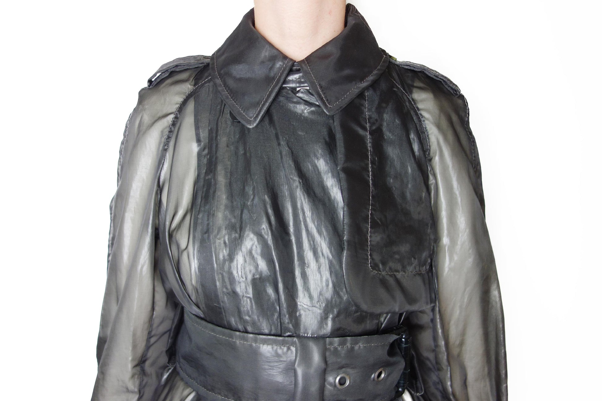 Sonia Ryikiel Vintage Semi-transparent Black Raincoat - Strumok